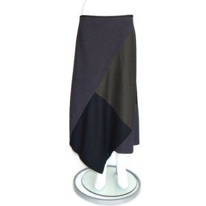 DROZDZIK Stunning Brown Black Patchwork Cotton Wool Lagenlook Skirt size 12